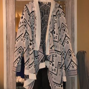 Gray and Black Cardigan Sweater